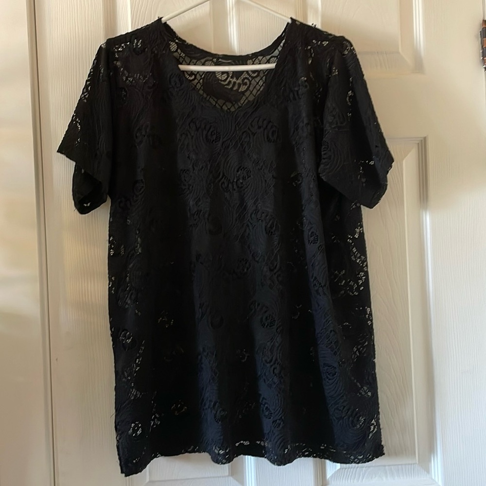 Gothic romantic lace tee black elegant
